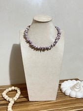 Purple Natural Seashell Choker Necklace Vintage Jewelry picture