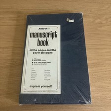 Vintage NOS 1976 Antioch Bookplate Company Blank Notebook Sealed Navy Linen picture