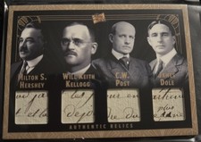 2025 Pieces Of The Past Quad HANDWRITTEN Relic Hershey Kellogg Post Dole picture