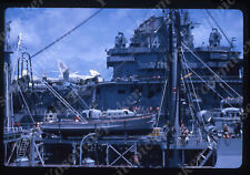 sl87 Original Slide 1960's  Navy Carrier ship airplane on deck  180a picture