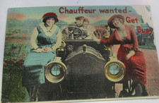 Chauffeur wanted- Get busy- Comic/Vtg Used Postcard=1915 picture