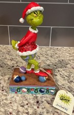 Enesco Dr. Seuss Grinch JIM SHORE Santa Grinch Stepping on Ornaments Figurine picture