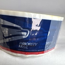 Vintage 1997 USPS Priority Mail Sticker Roll Sonic Eagle Label 106-A picture