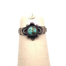 VTG Estate Navajo Sterling Silver & Turquoise Size 4.5 Ring 113  picture