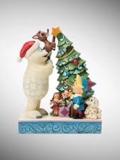 Jim Shore Rudolph Traditions - Bumble Holding Rudolph by Tree Figurine picture