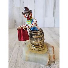 Ron lee clown rodeo barrel Matador cowboy 1983 gold statue circus figurine vinta picture