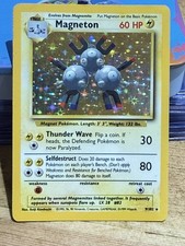 Pokémon TCG Magneton 9/102 Holo Rare Base Set LP picture