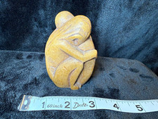 Vintage Hand Carved Wood Hugging Couple Sculpture Indonesia Abstract Lovers 4