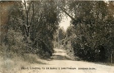 RPPC Drive to Dr. Burke's Sanitarium Sonoma County California Postcard c1910 picture