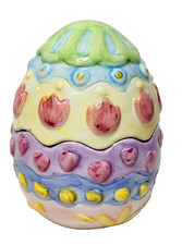 Vintage K's Collection Handpainted Ceramic “Floral” Easter Egg 5.5 in picture