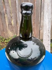 Antique Olive Green Mallet Whiskey Liquor Bottle 8