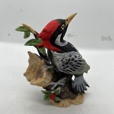 Vintage London Ed. D. Day Woodpecker on Holly Porcelain 5.5”x4.5 picture