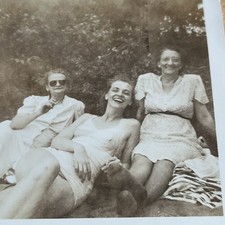 Vintage Snapshot Leggy Woman Pin Up Glamour Women Smoking Cigs 1930s --- U3 picture