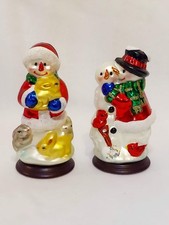 2 Vintage Thomas Pacconi Classics Snowman Figure 30 Year Anniversary Blown Glass picture