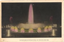 Barcelona Spain 1929 Intl Expo Magic Fountain Night RPPC Postcard Unused picture