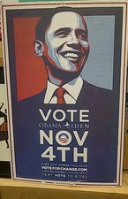 2008 Barack Obama Biden Vote Nov 4th Campaign Poster Hope Style Original picture