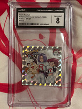 Artbox 1999 Pokémon Stickers Series 1 Team Rocket Meowth Prism Pr31 CGC 8 picture