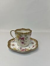 Vintage Pointons Floral Demitasse Cup & Saucer - Made in England picture
