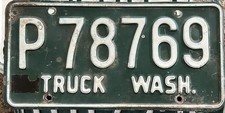 Vintage Original 1958 1959/62 Washington State Truck License Plate Tag # P78769 picture