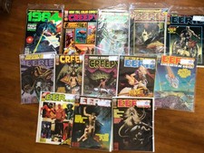 Vintage Lot Of 13 CREEPY & EERIE Horror Magazine Lot of Warren Books 70s 80s picture