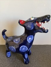Large Elodie Barker blue spotted Dog 25cm RARE picture