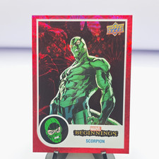 Upper Deck 2020 Marvel Beginnings Scorpion #30 Red Supernova Parallel picture