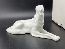 royal dux white porcelain borzoi wolf hound figurine picture