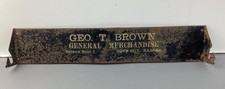 Vintage Geo T. Brown General Merch. Brown’s Hotel, Kansas Advertising Metal Sign picture