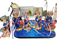 Vintage Boyd's Bears Patriotic Figurines 4th of July Resin Collection Lot of 5 picture