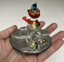 Vintage Murano Style Art Glass Clown Pilot Figurine,Hand-Blown Italian picture