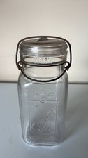 Vintage Queen Wide Mouth Mason Jar with Wire Bail picture