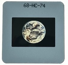 1968 NASA Satellite Image of Earth #68-HC-74 35mm film slide with paper caption picture