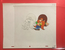 Original Warner Bros Animation Production Cel w/ Sketch Yosemite Sam Loony Tunes picture
