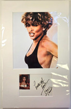 Tina Turner HAND SIGNED Themed mounted autograph with cert 18 x 12