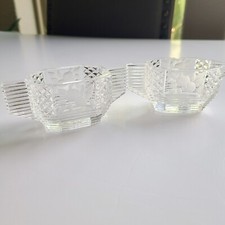 Vintage Cut Glass Embossed Sugar/ Creamer Set Art Deco Style MCM Etched Roses picture