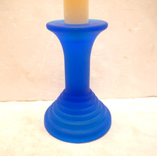 MCM Beautiful Blue Glass Candleholder 4