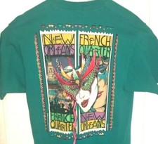 Vtg FRENCH QUARTER NEW ORLEANS T SHIRT Rare 80-90s Tee USA Louisiana MARDI GRAS picture