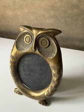 Antique Brass Mini Owl Picture Frame, 3.75” x 2.75” no glass picture