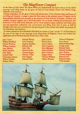 Postcard The Mayflower Compact, Plymouth Massachusetts MA picture