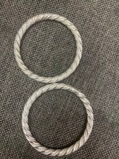 2Pcs WOW Tibetan Silver Hand Made Bangle Bracelets  picture