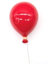 Vintage Ceramic Balloon String Dispenser Twine Yarn RED 🎈 Pop Wall Art 1980's picture