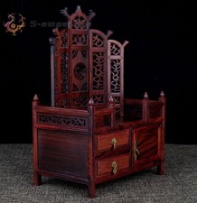 Rosewood Carved Miniature Display Table Buddha Altar Butsudan Shrine Praying picture