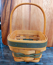 Tiny Adorable Longaberger Green Shamrock Basket, 1999 picture