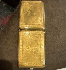 Vintage Gold Tone Vanity Powder Compact w/ Mirror 