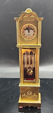 1988 Miniature BRASS GRANDFATHER CLOCK by BULOVA Moon Phase #B0554 Made in Japan picture