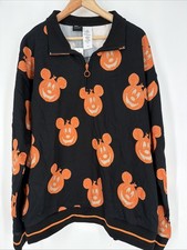 Disney Our Universe Sweater Adult XL Black Halloween Mickey Mouse Pumpkin NWT picture