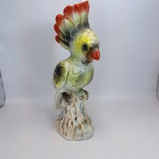 Vintage Ceramic Cockatoo Figurine Made in Japan Tropical Bird 8.25 Inch picture