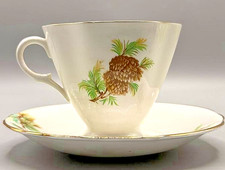 Vintage Clarence Bone China Teacup & Saucer Set – Brown Pinecone picture