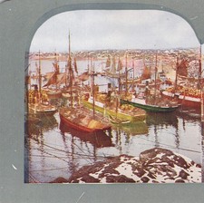 1900s StereoView Card Herring Fishing Skudesnes Norway picture