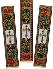 Tapestry Bookmarks Three Bar Cross Ic Xc - Set of 3 Cloth Book Markers, 9 inch picture